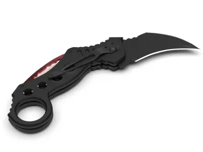 Karambit knife - black matte 3D model