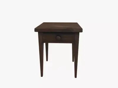 Wooden nightstand Low-poly 3D model