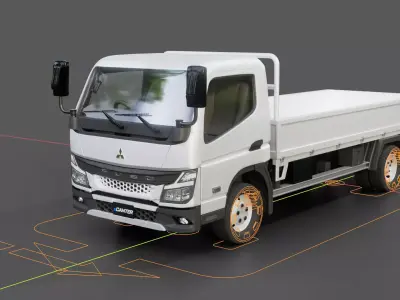 Mitsubishi Fuso Canter e City Flatbed Truck 3D model