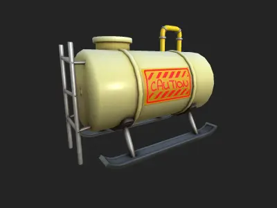 Stylized Gas Tank 02 Free low-poly 3D model