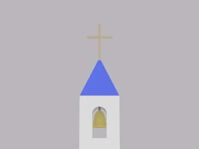 Low Poly Cartoon Simple Church 3D model