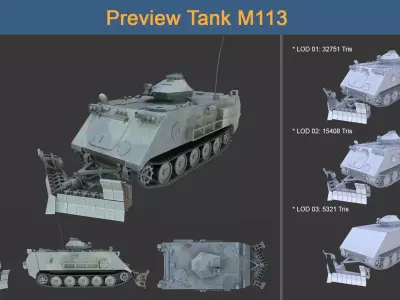 Asset - Army - Tank - M113 Low-poly 3D model
