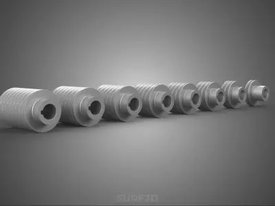 VARIOUS GROOVE PULLEY SHEAVE MULTI TRACK WHEEL DRIVE V BELT GEAR 3D model