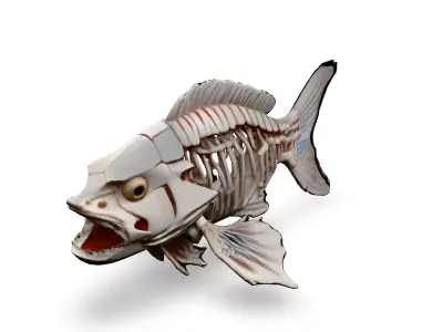 Realistic Fish Skeleton 3D Model Low-poly 3D model