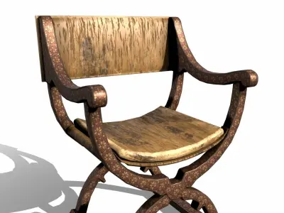 Rome Curule Chair Low-poly 3D model