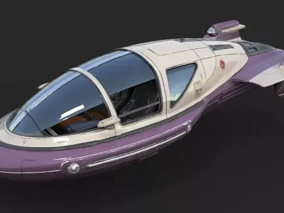 Speeder Future Bus  High Detail 3D model