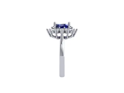 Oval Solitaire Ring 3D print model 23