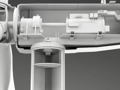Offshore Wind Turbine Cutaway No Materials 3D model