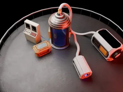 Sci-Fi Stuff Low-poly 3D model