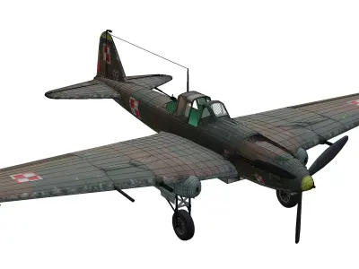 Ilyushin IL-2 Sturmovik Low-poly 3D model