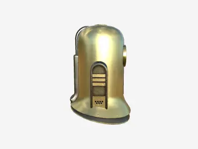 Old Diving Helmet C06 Gold - Character Design Fashion Low-poly 3D model