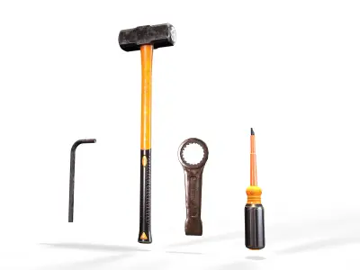 Hardware tools Low-poly 3D model