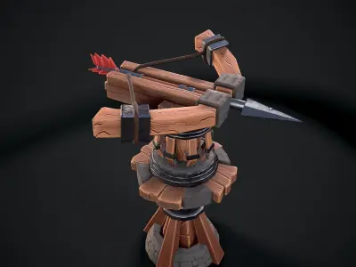 Tower Crossbow Low-poly 3D model