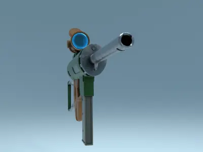 Stylized Gun Uzi Low-poly 3D model