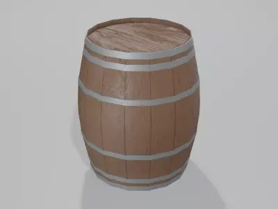Heavy Toasted Lowpoly Burgundy Barrel Low-poly 3D model