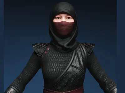 Ninja Clothing - Game Ready Clothing - Rigged Low-poly 3D model