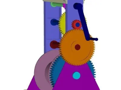 Hand winch 3D model