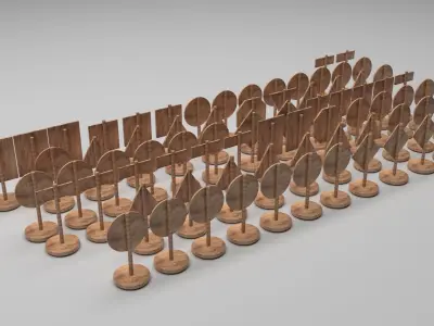 Wooden Toy Road Signs Set 3D model