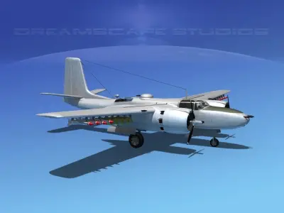 Douglas A-26B Invader V09 3D model