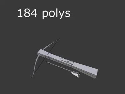 low poly medieval crossbow Low-poly 3D model