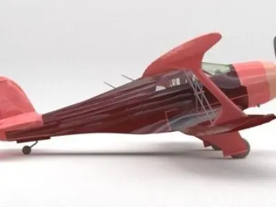 plane biplane 3D model buy