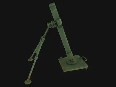 Mortar military weapon Low-poly 3D model