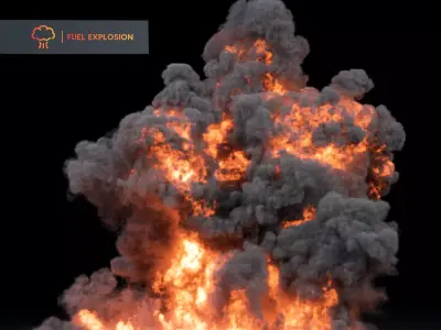 3D Oil Explosion Long Animation 3D model