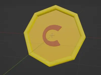 Low poly Coin Gold Free low-poly 3D model