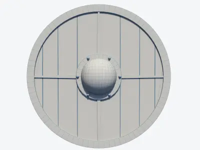 Wooden shield Low-poly 3D model 10
