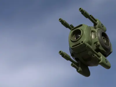 Sci-Fi  army drone  Low-poly 3D model