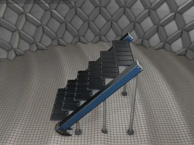 Sci-Fi Stairs - 16 - Blue Version Low-poly 3D model