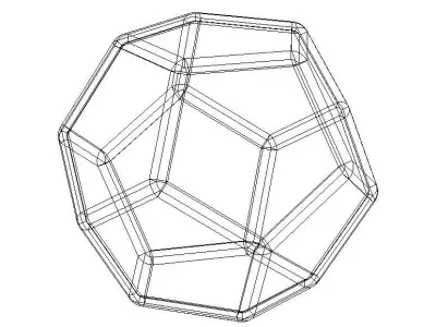 Wireframe Thick Dodecahedron 3D print model