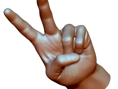 Victory sign hand male - 3D printable model 3D print model