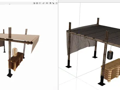 Canopy Sales Booth for Outdoor Events Low-poly 3D model