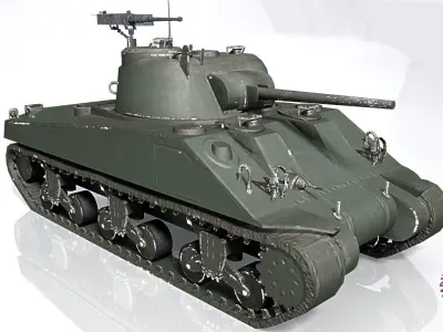 sherman m4 Low-poly 3D model purchase
