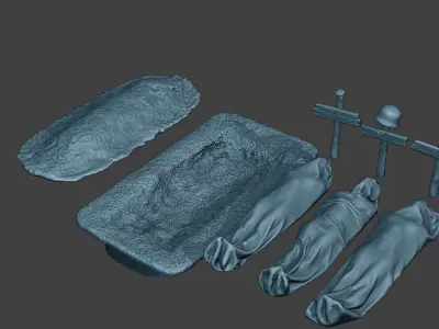German soldier ww2 Tombs and Corpses G6 3D print model