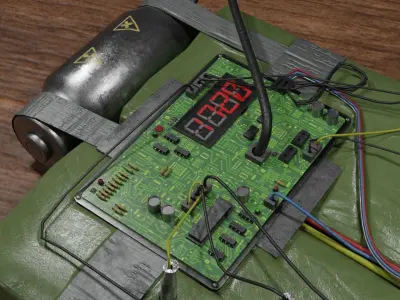 hand made explosive Low-poly 3D model