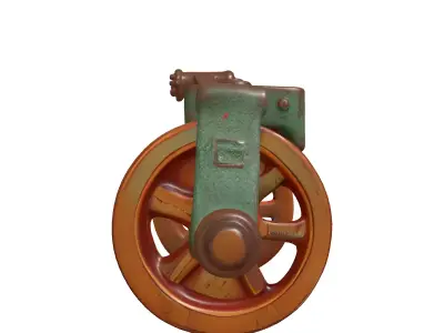Rusty Industrial Railway Track Cart Low-poly 3D model