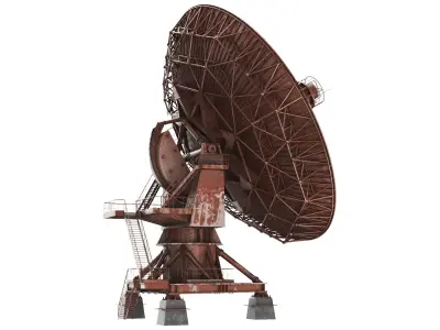 Detailed Rusted Satellite Dish 3D model
