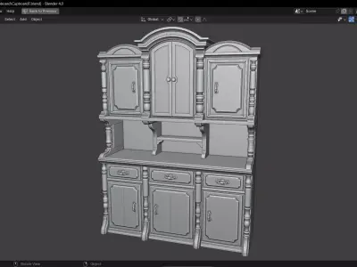 Vintage Cupboard Low-poly 3D model