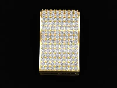 Rectangular Pave Diamond Connector Charm for Jewelry 886 3D print model
