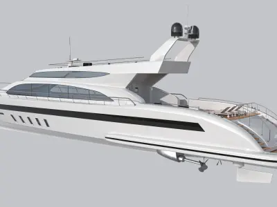 yacht 1 motor Low-poly 3D model by goldratio
