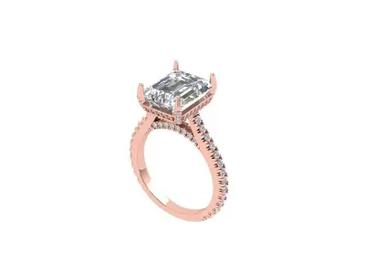  Emerald Art Deco Ring 3D print model get