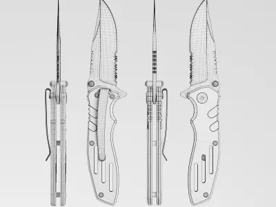 Pocket knife Smith and Wesson swa24s 3D model