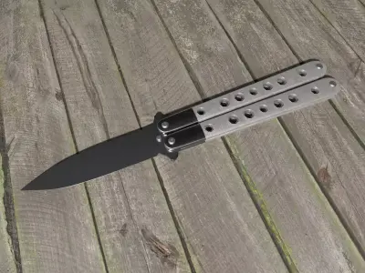 Balisong knife Low-poly 3D model