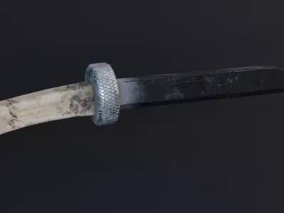 Medieval Knife Game Ready Low Poly 3D Model  Low-poly 3D model