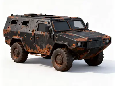 Rusted Stealth APC 3D Model Low-poly 3D model