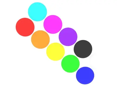 Colored Ceramic Plates Set 3D model