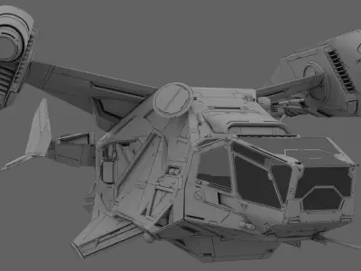 Space Ship 3D model 6