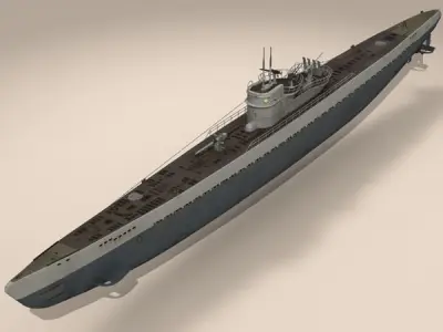Type IX U-boat submarine 3D model